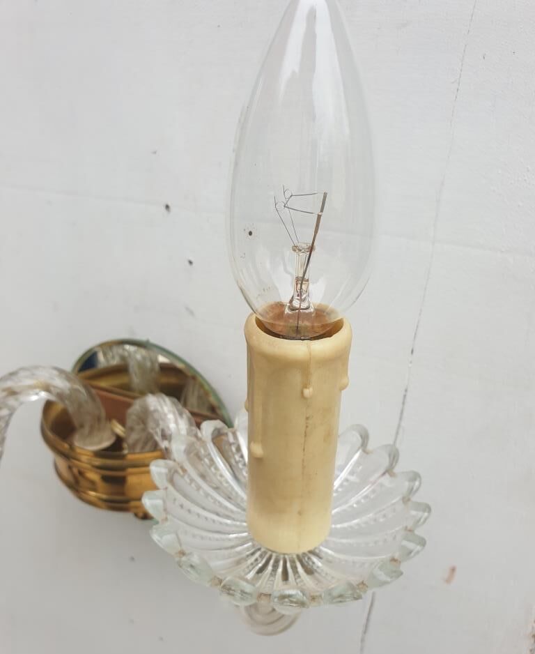 Applique 2 bras verre Murano vintage 1950
