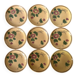 Flower earthenware dessert plates