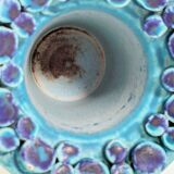 Vase Ceralux par Ceramano, Hans Welling, bleu turquoise, années 60