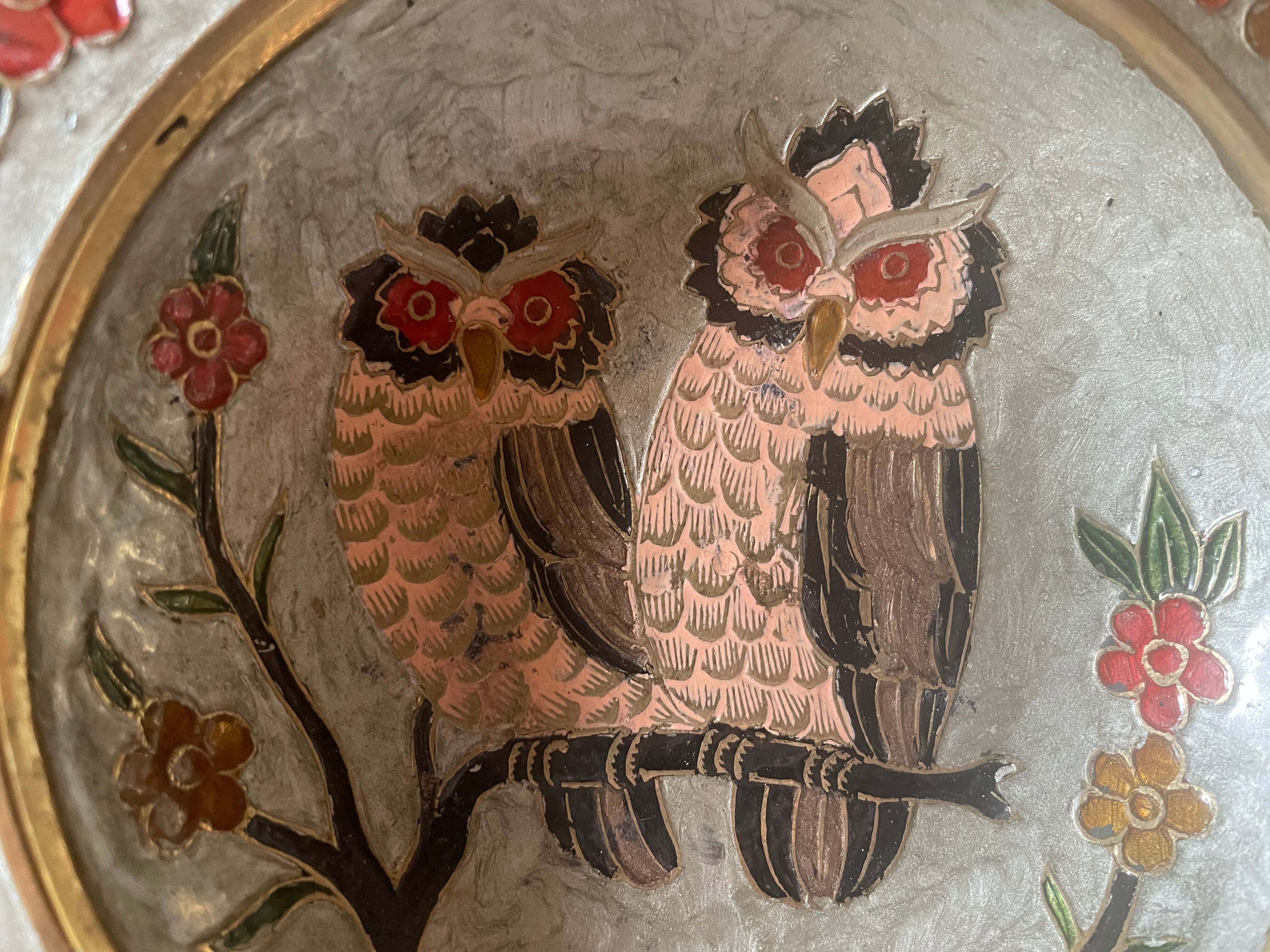 Empty brass pocket partitioned owls