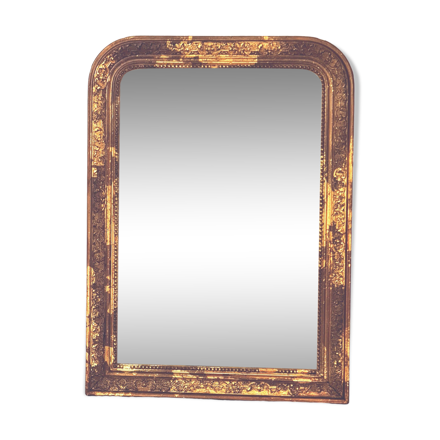 Old Louis Phillipe mercury mirror, in gilded stucco.