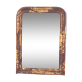 Ancien miroir au mercure Louis Phillipe, en stuc doré à la feuille.