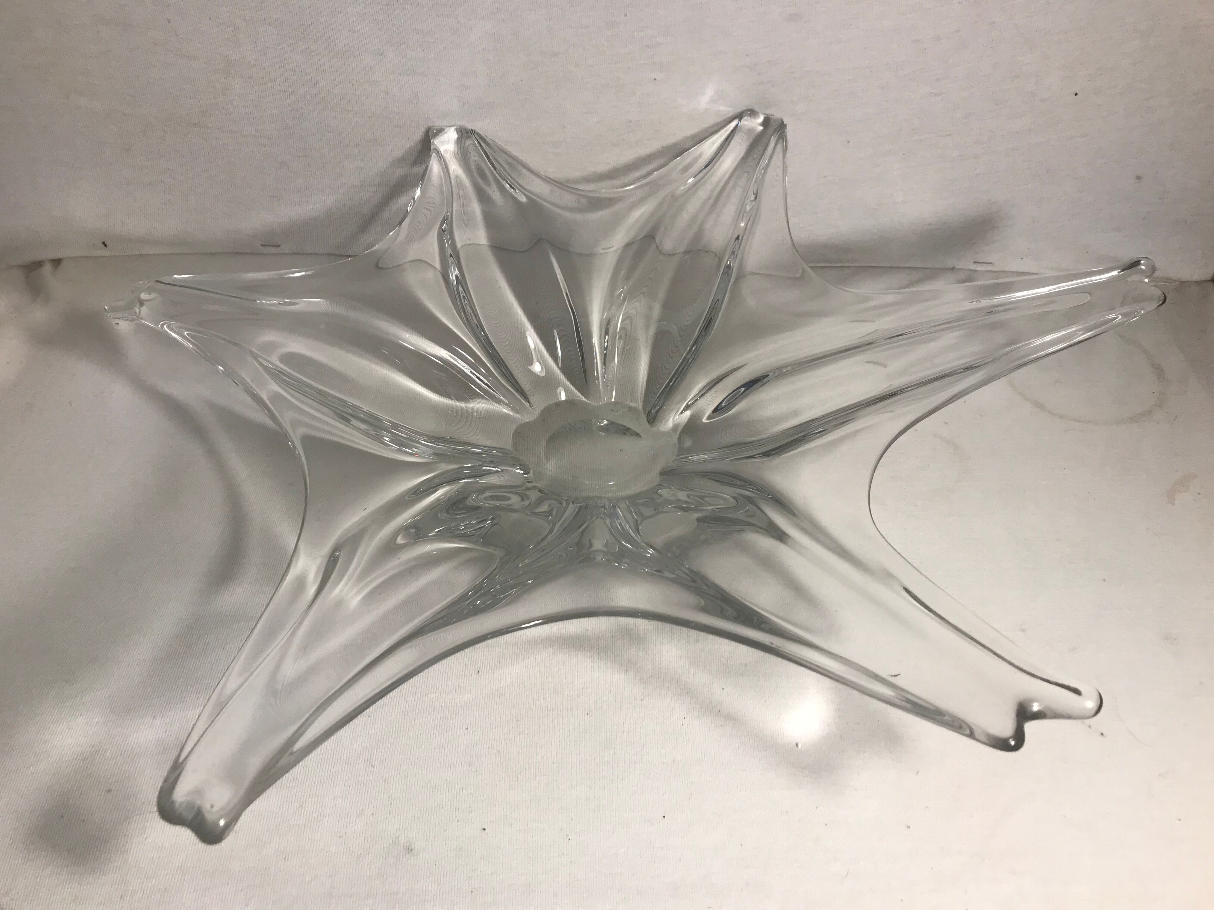 Former center of table crystal Lorraine France shape star vintage cup
