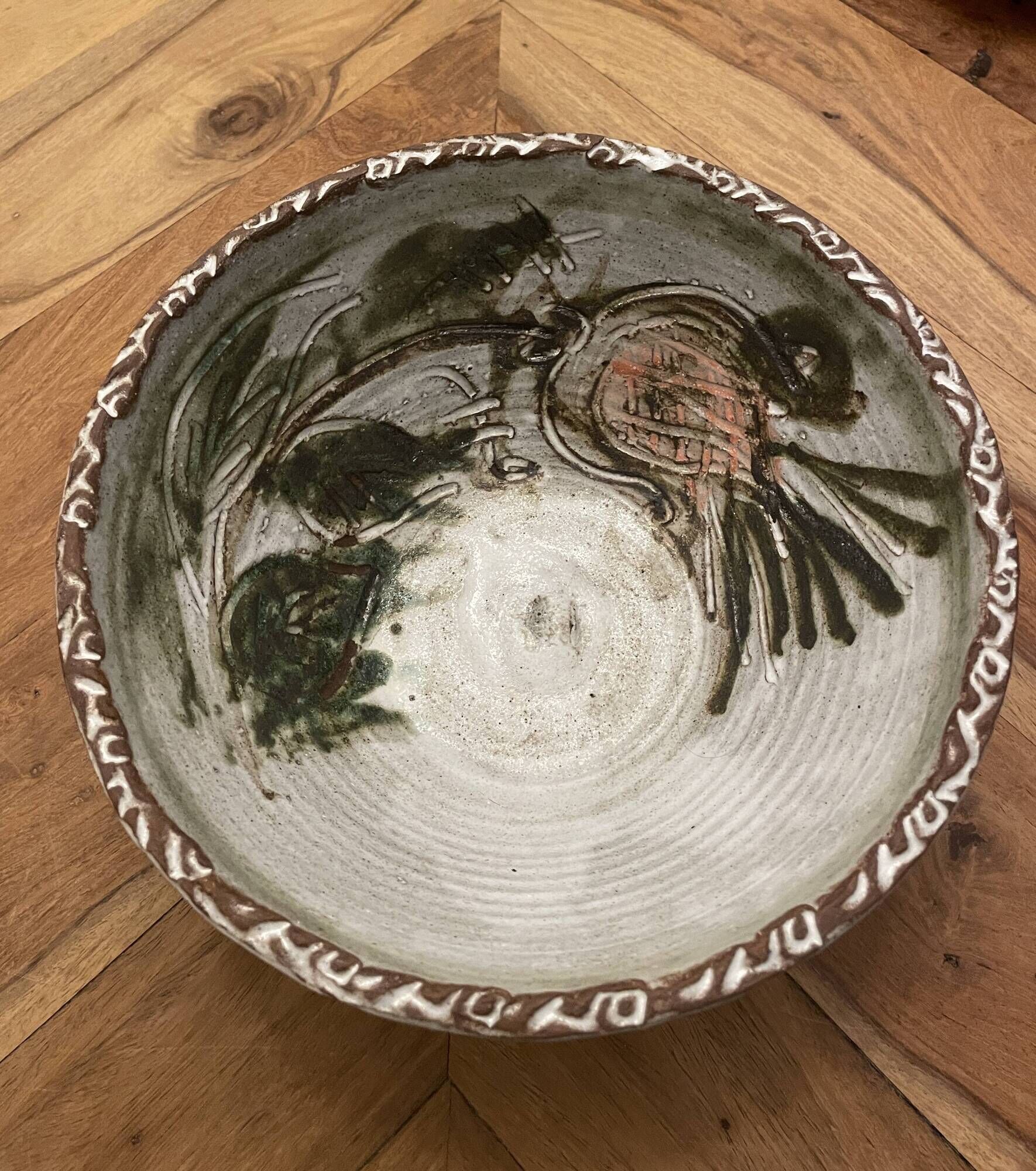 Thirty Albert Saladier in Vallauris ceramic, thistle decoration, signed.