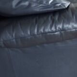 Gerard Guermonprez black leather sofa, cocooning sofa