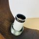 Brutalist lamp Temde Leuchten 1970s pine and glass globe