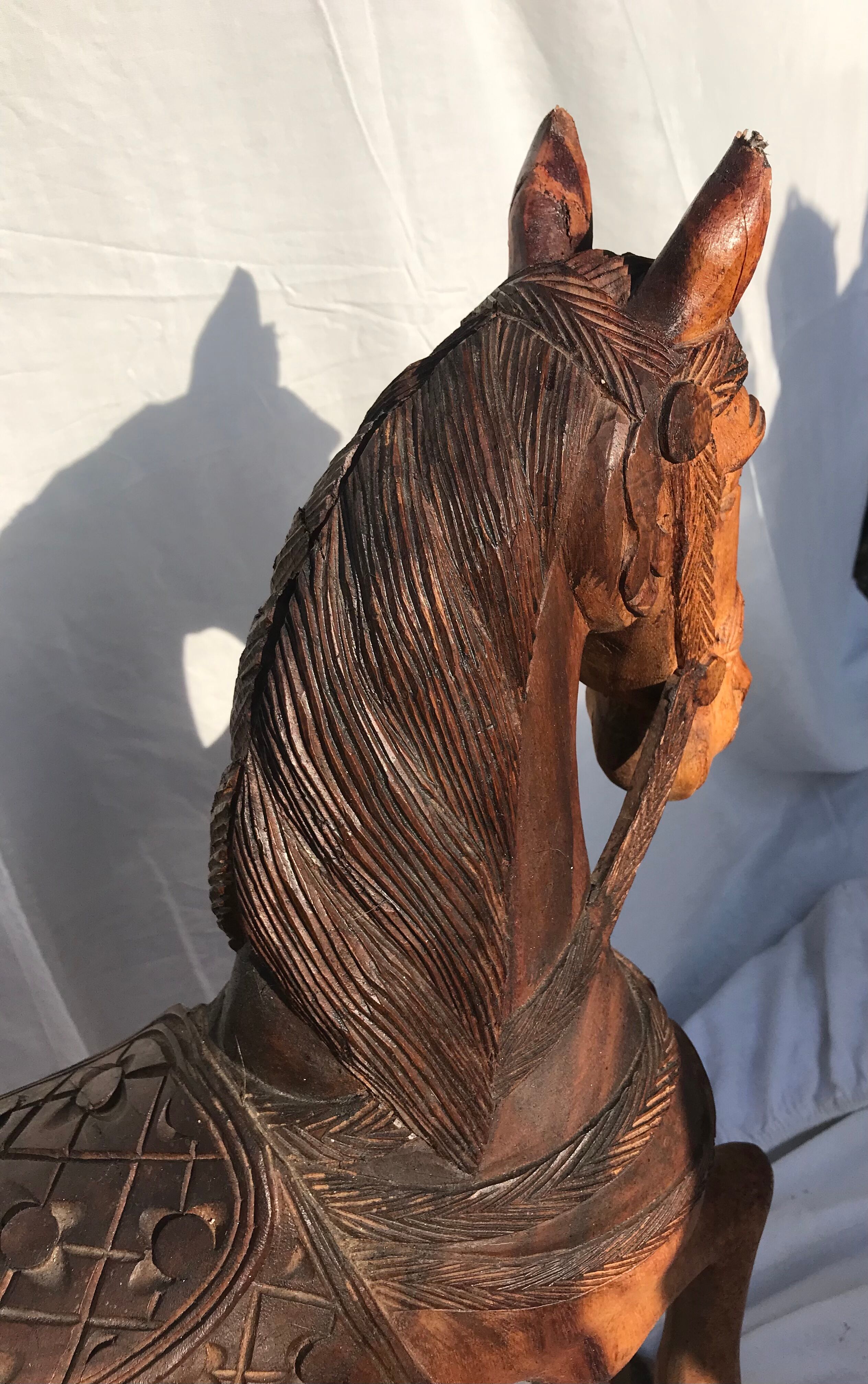 Cheval En Bois De Suar, Sculpture Assise Faite Main – Commerce équitable Indonésie