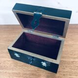 Black jewelry box - hand-painted flowers