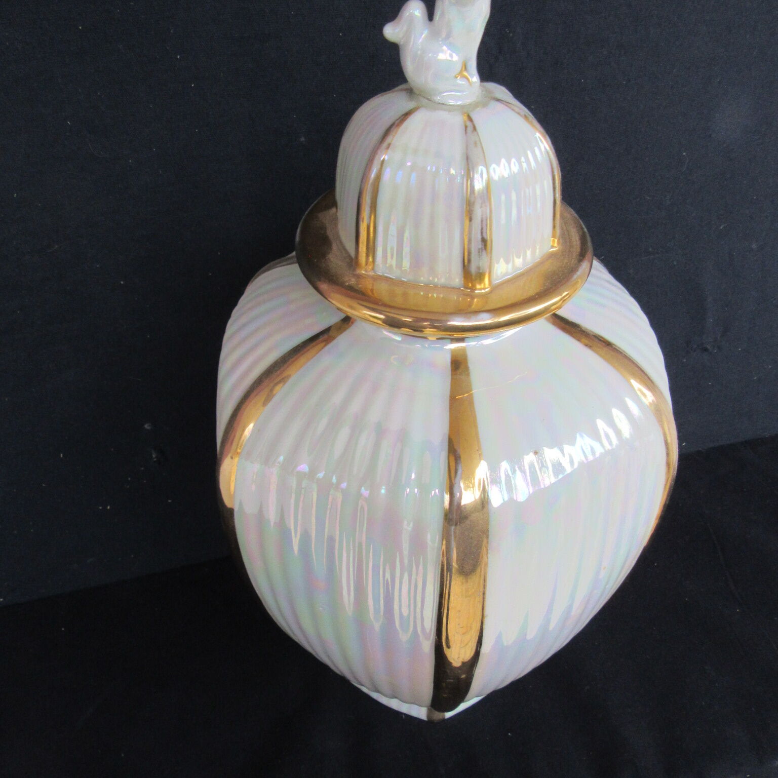 Potiche porcelain vase by Limoges R. Montigny and Co. from the 1950s