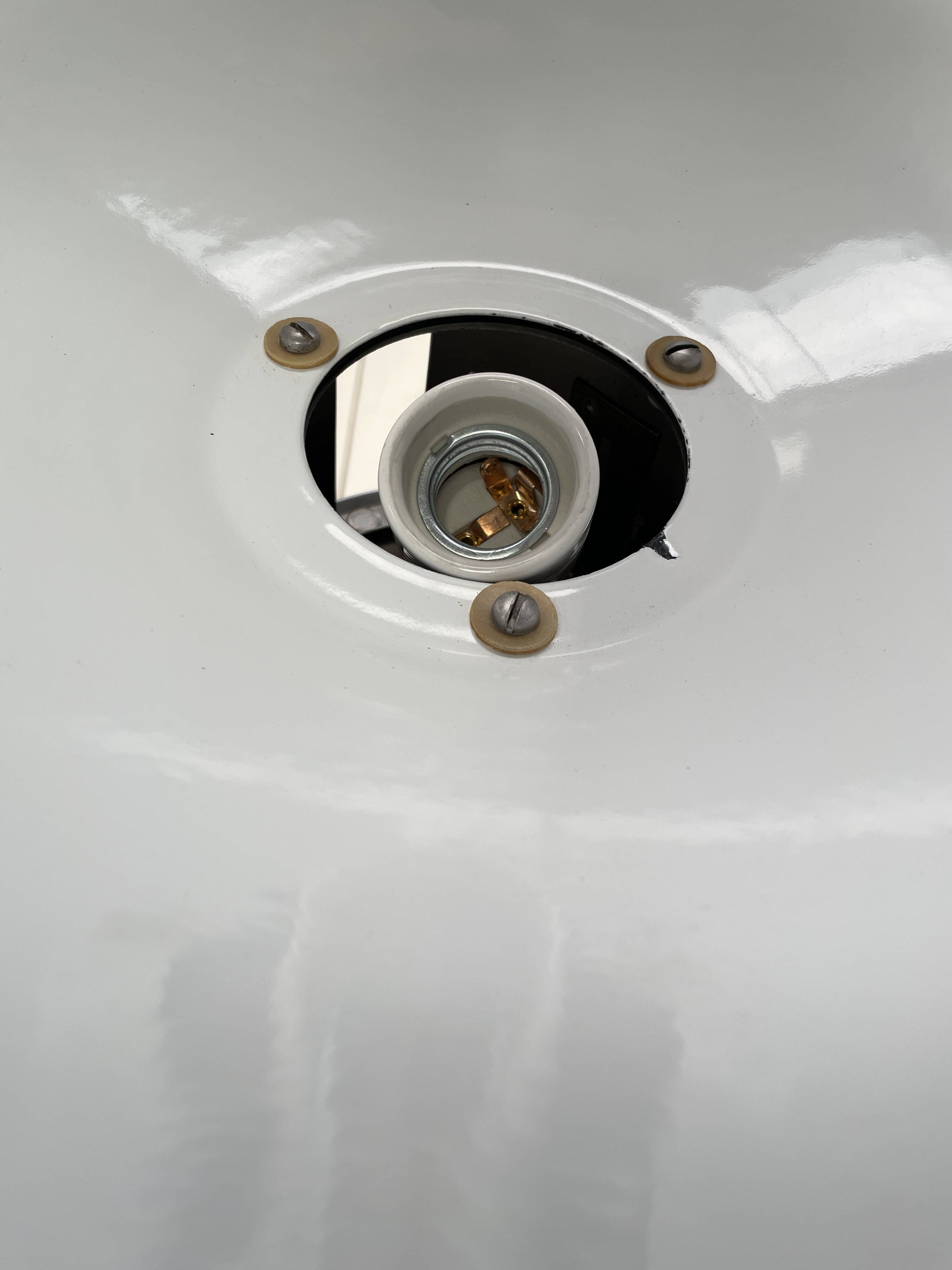 Pair of industrial lamps.