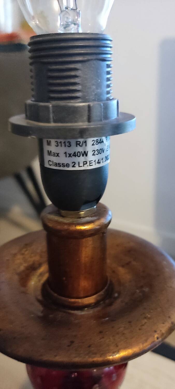 Sampa Helios lamp in red glass