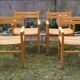 4 solid beech armchairs