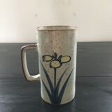Mug en grès décor floral