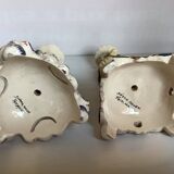 Pair of large old Rouen candlesticks