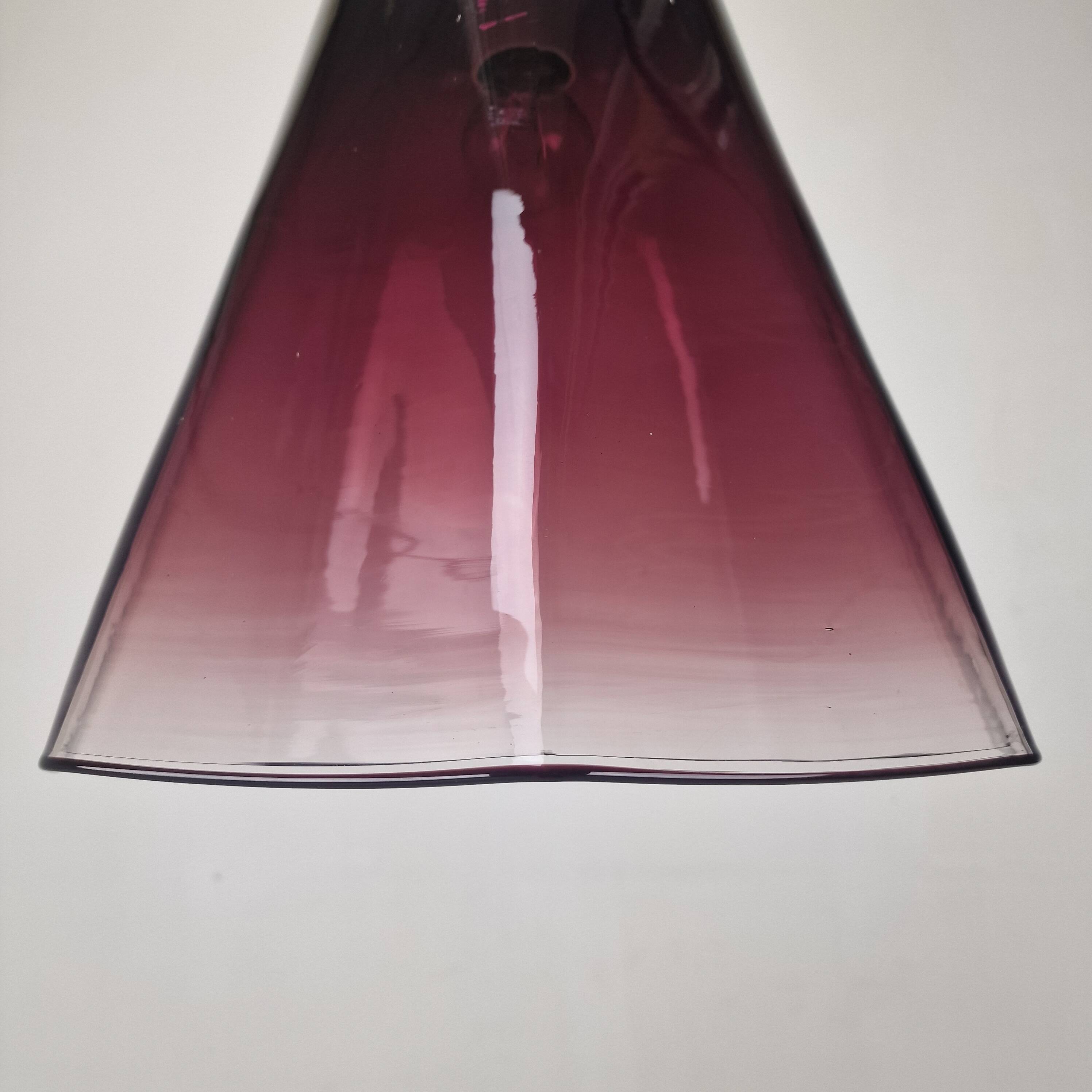 Italian Elegance – Leucos Pendant Light with Transparent Purple Murano Glas