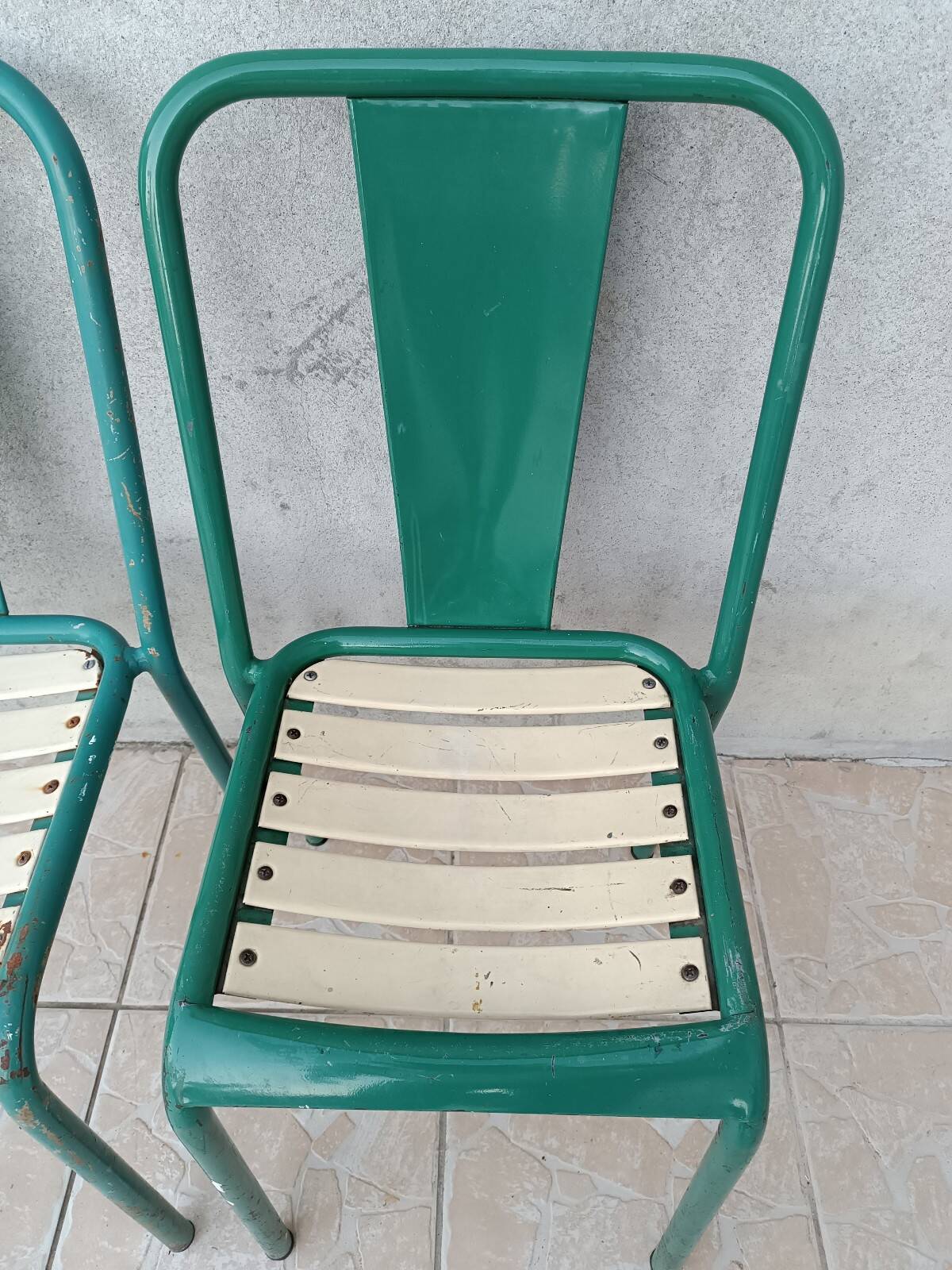 Pair of bistro Tolix chairs
