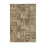 Tapis oriental contemporain fait à la main 201 cm x 301 cm marron patchwork tapis