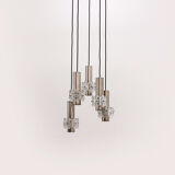 Vintage Chandelier Cascade Hanging Lamp with 5 lamps, 1960