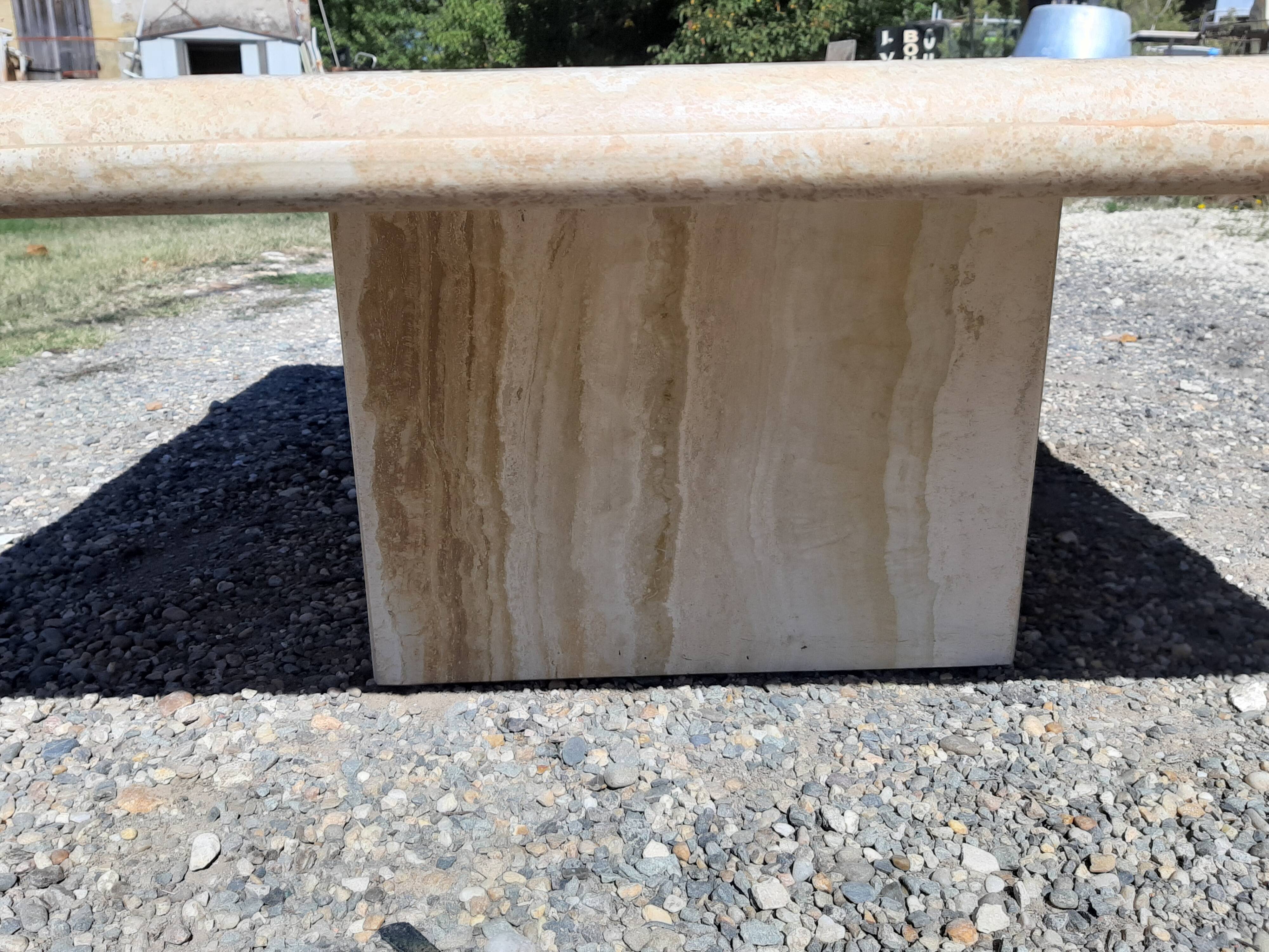 1970s travertine coffee table in italian design