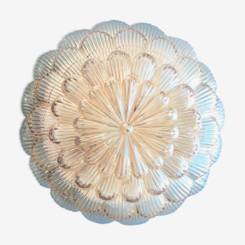 Round ceiling lamp daisy in molded glass