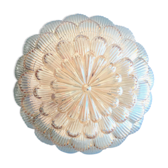 Round ceiling lamp daisy in molded glass