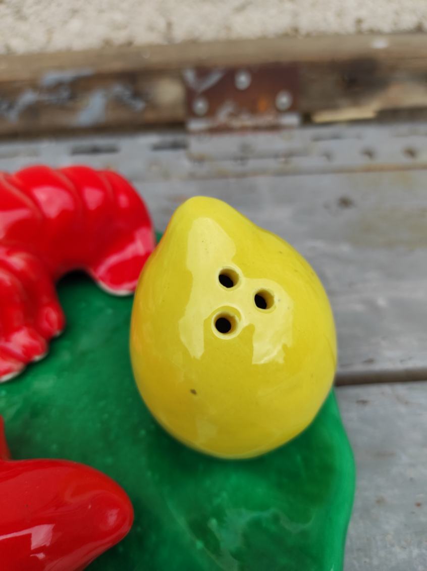 Vallauris condiment set salt pepper mustard