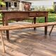 Pair of antique farmhouse benches in solid wood – brutalist style – 180 cm