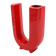 Space age red U letter ceramic solifleur vase, Marcel Radureau Francia 1970