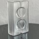 Decorative glass sculpture vases,  1980s clear glass modern bookcase accent
