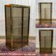 Exhibition showcase in gold-plated chrome and smoked glass - work from the 1980s.