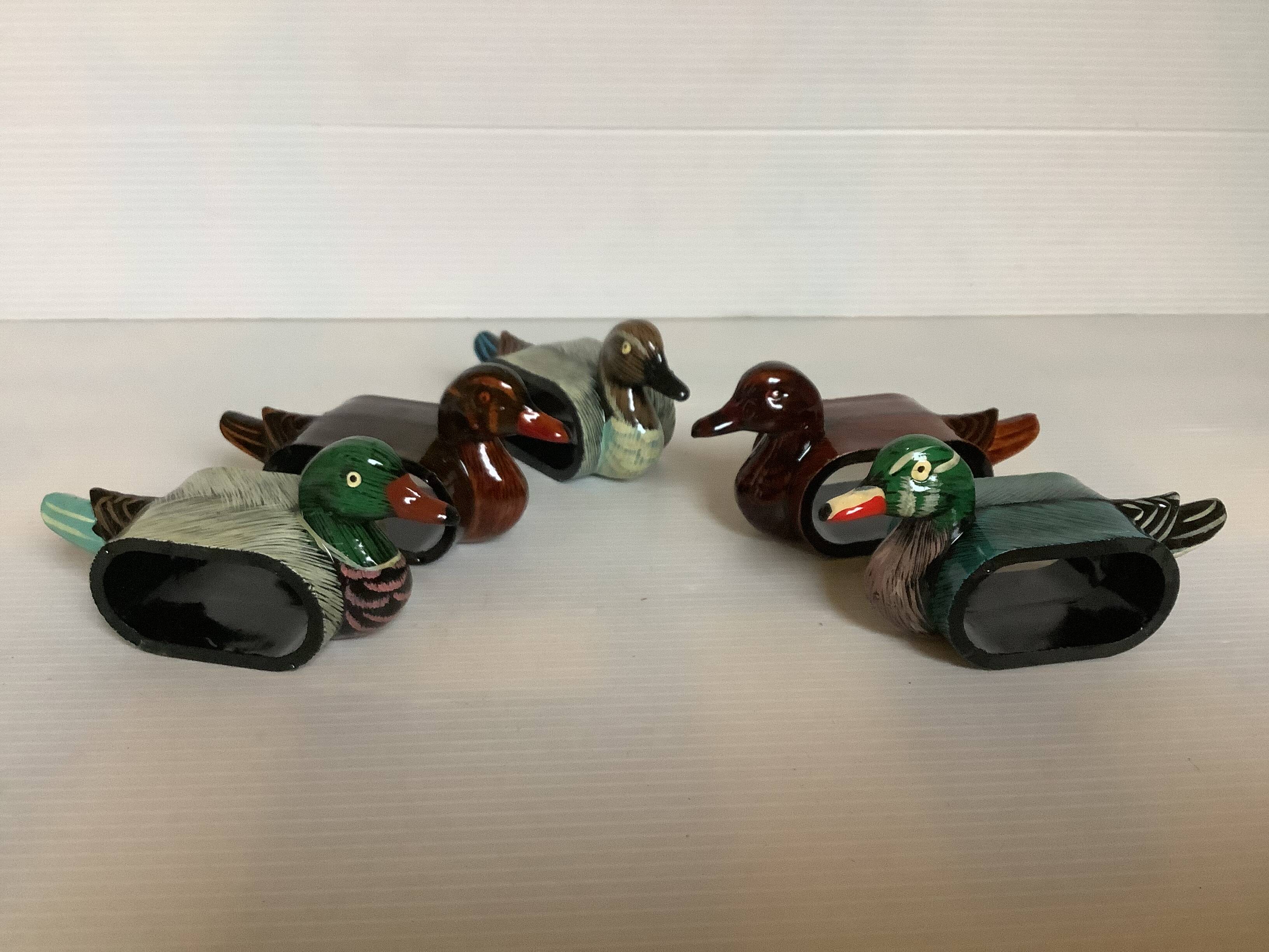 Five duck napkin rings