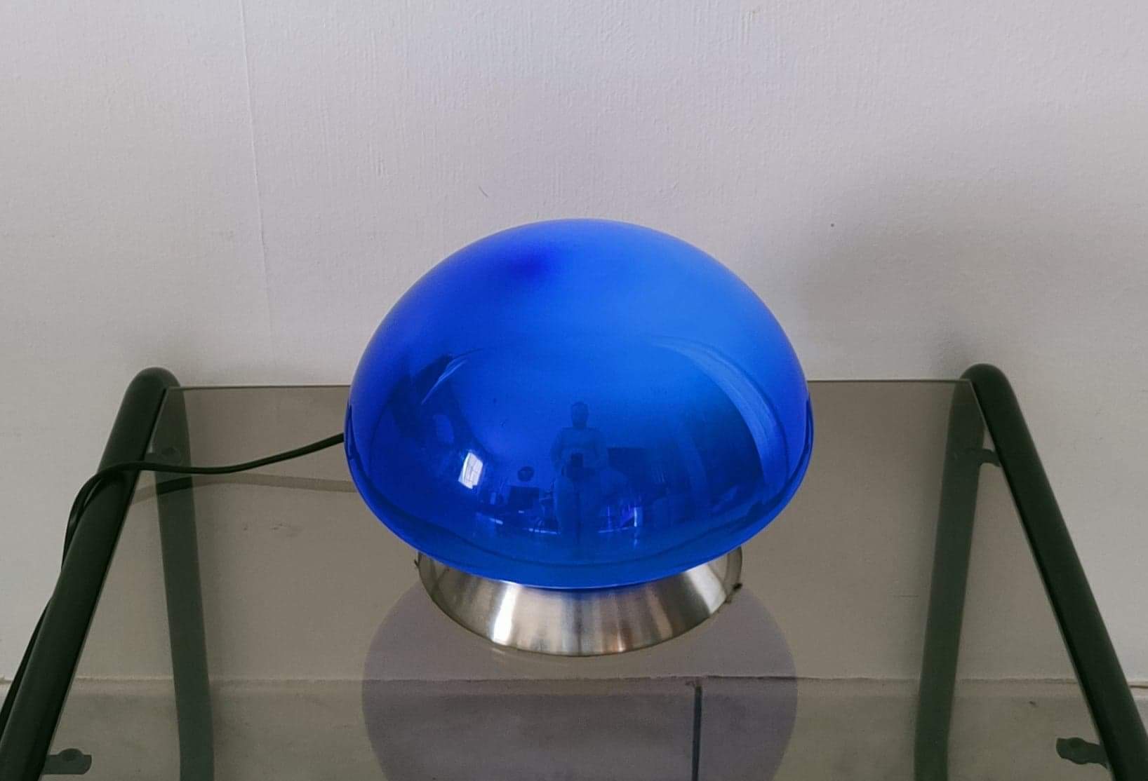 Lampe champignon king bleue glass vintage