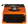 Brother 210 orange mechanical typewriter with carrying lid - vintage
