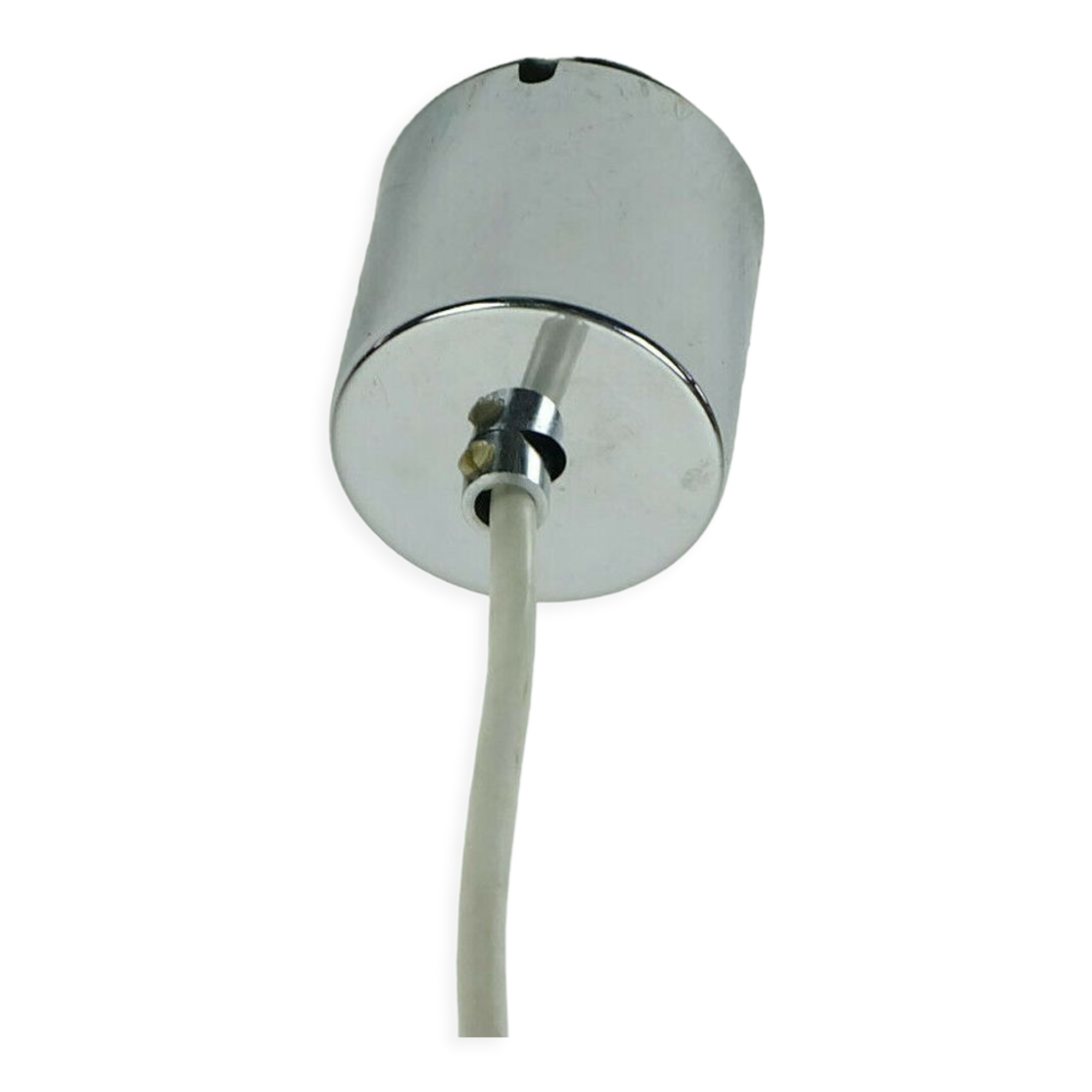 vintage PENDANT LIGHT crystal glass and chrome 14 glass prisms 1960s