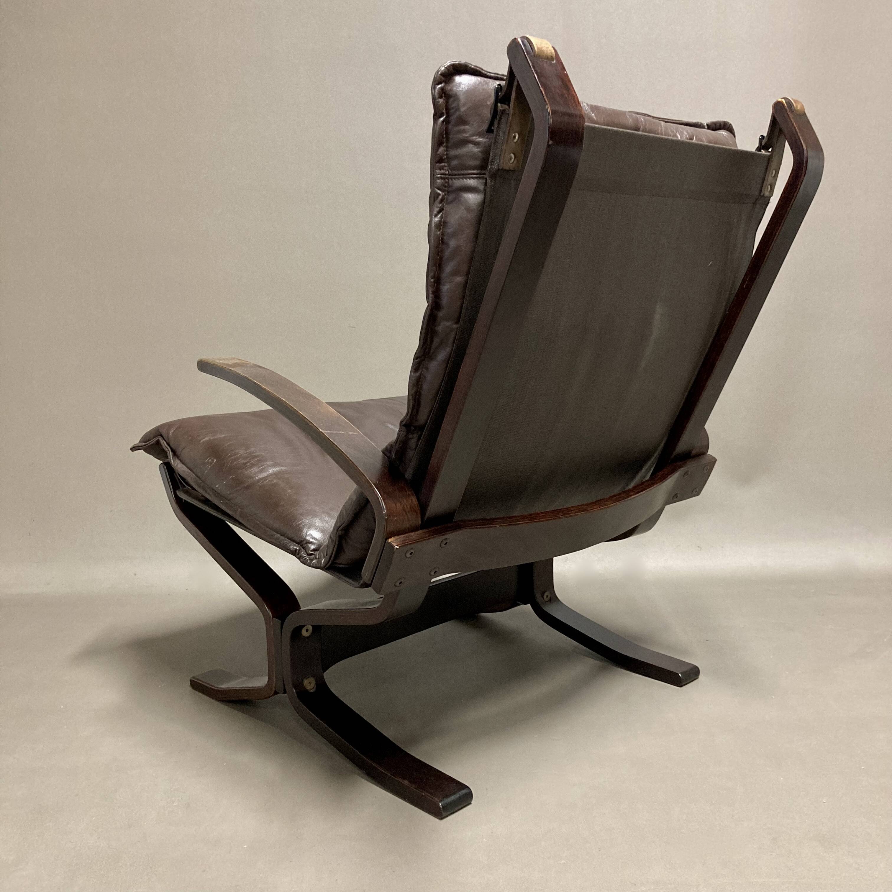 Duo of "Scandinavian design" leather armchairs 1950.