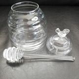 Glass honey pot