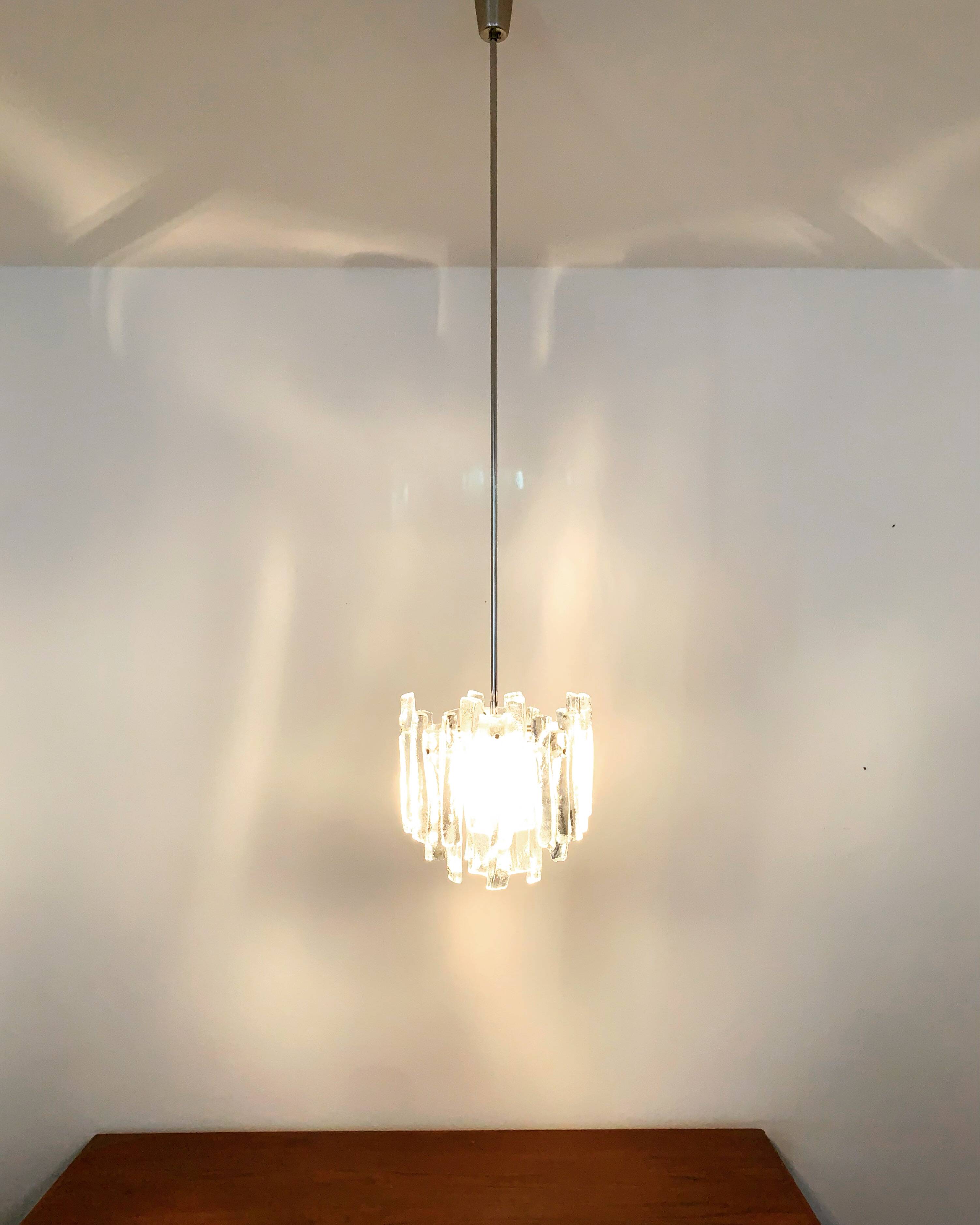 Ice glass chandelier by J.T. Kalmar