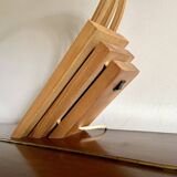 Large curved wooden lamp 1980