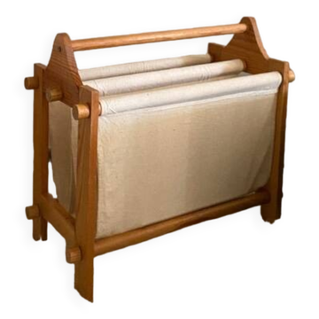 Porte revues scandinave en bois et toile