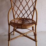 Vintage rattan chair – cross back and vintage spiral seat