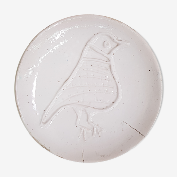 LECUYER ceramic plate with bird decoration