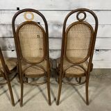 Series of 4 canned bistro chairs