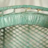 Vintage mint green wicker bookcase