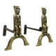 Pair of bronze "Shamans" andirons by Anton Prinner