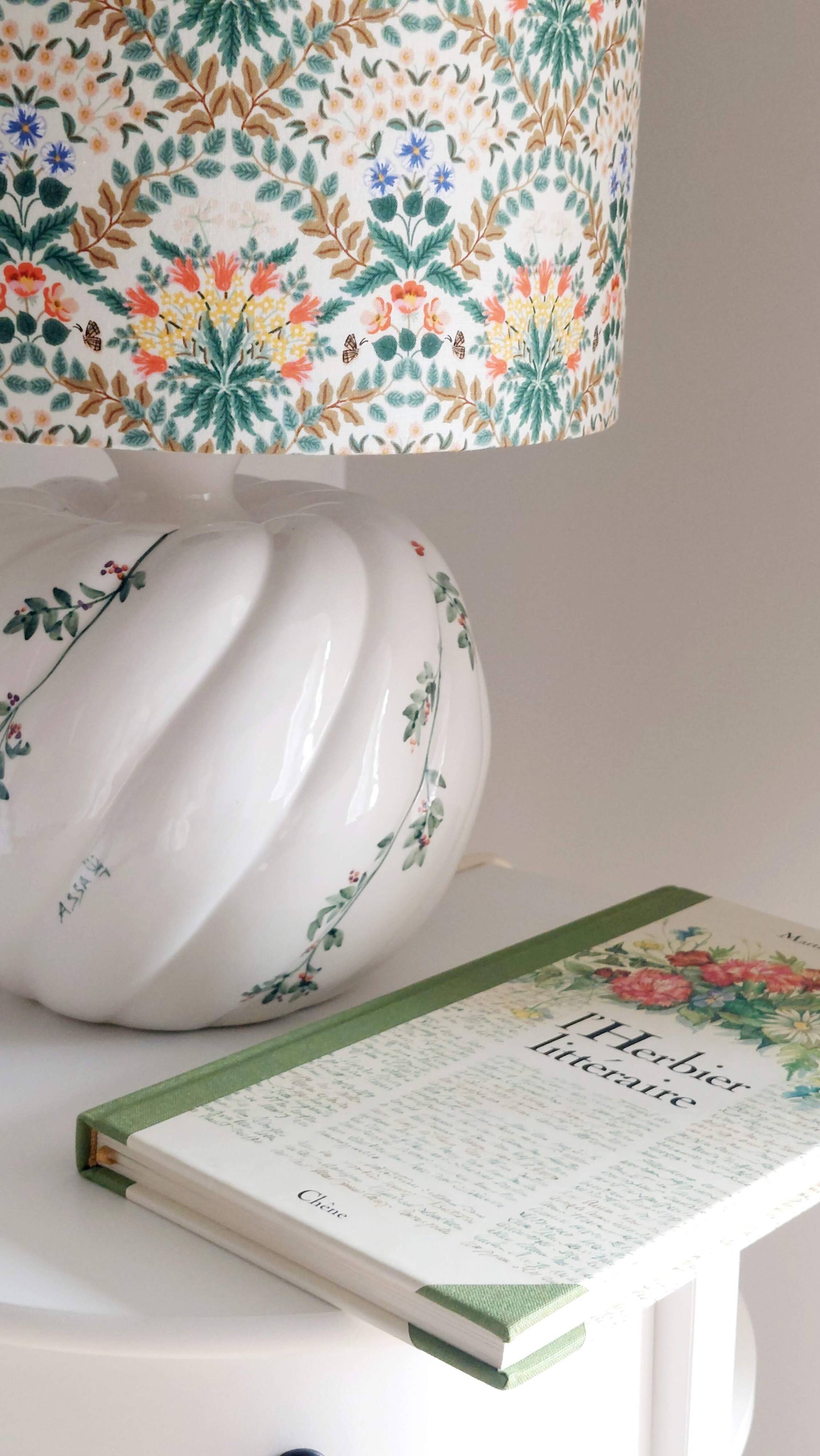 Hand-painted ceramic lamp & handmade shade by Rifle Paper Co.