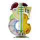 Silvia Vigliaturo fusion multicolour glass sculpture, Murano, iTALY, 1994