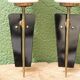 Pair of brass and opaline wall lights, 1950s