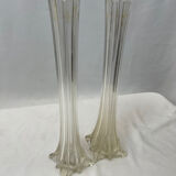 Pair of large glass soliflore vase