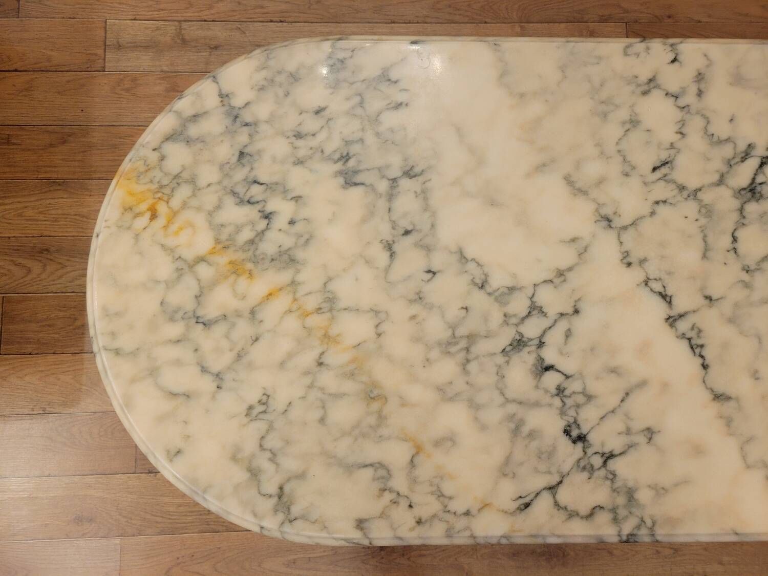 Coffee table in gilded bronze and marble
