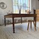 Grande table de ferme XL chêne « carrée » conférence 1950